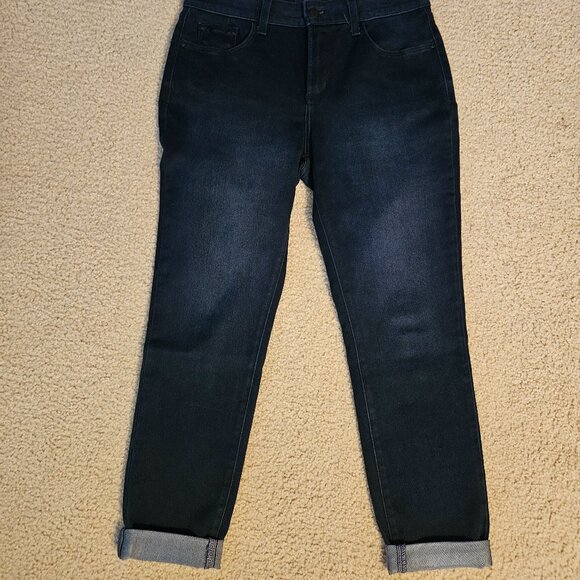 NYDJ Alina Legging Straight Leg Cuffed Jeans Women's Mid-Rise Casual Size 10P - Picture 2 of 6